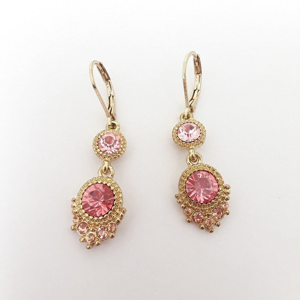 3 for $12 Napier Pink Crystal Pierced Earrings
